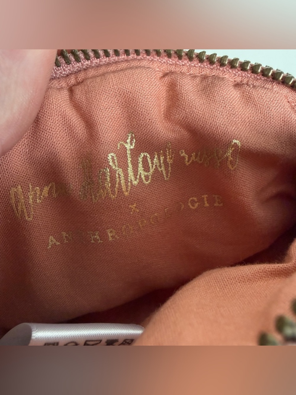 Anthropologie Anna Harlow Russo L Embellished Monogram Pouch - Picture 4 of 5